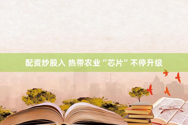 配资炒股入 热带农业“芯片”不停升级