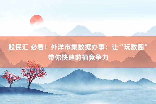 股民汇 必看！外洋市集数据办事：让“玩数圈”带你快速莳植竞争力