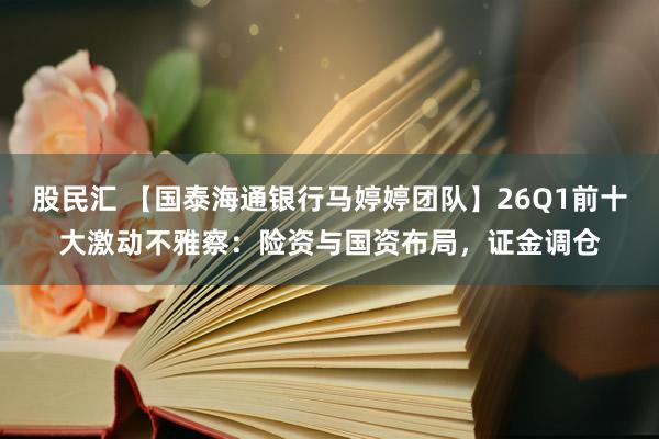 股民汇 【国泰海通银行马婷婷团队】26Q1前十大激动不雅察：险资与国资布局，证金调仓